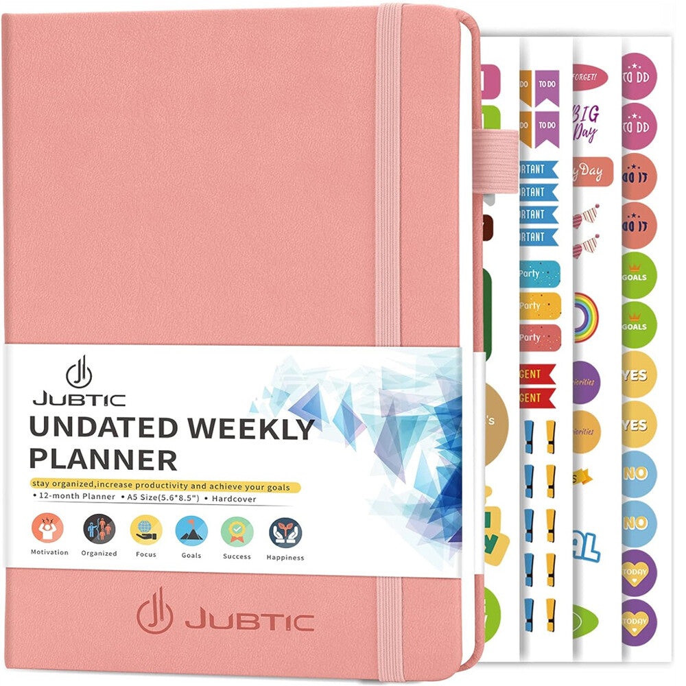 Jubtic Planner Pro Non-Dated Weekly Monthly Agenda Planner - A5 Appointment Book
