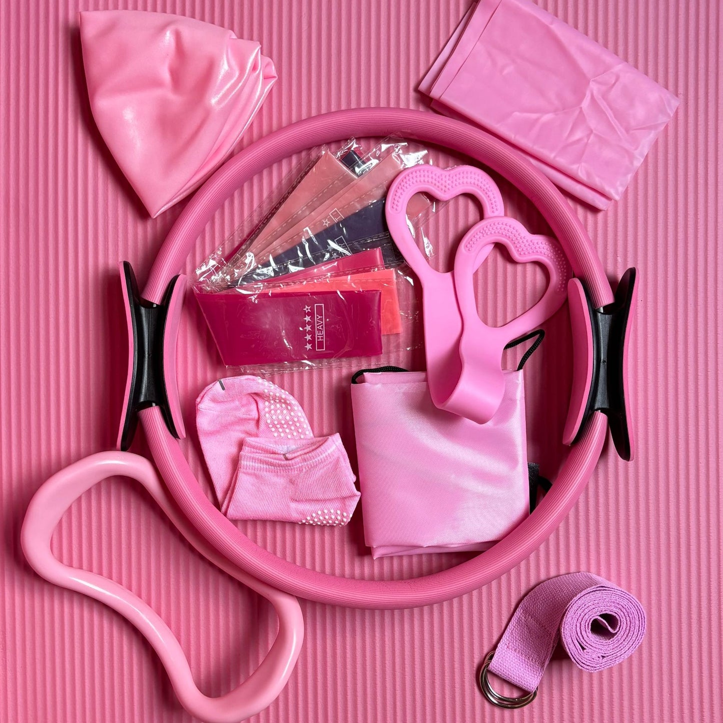 Pilates Ring Fitness 14-piece Set High Quality, Yoga Ball, Resistance Bands, Pilates Grip Socks, Pilates Equipment, Yoga Equipment, Home Fitness, Home Gym