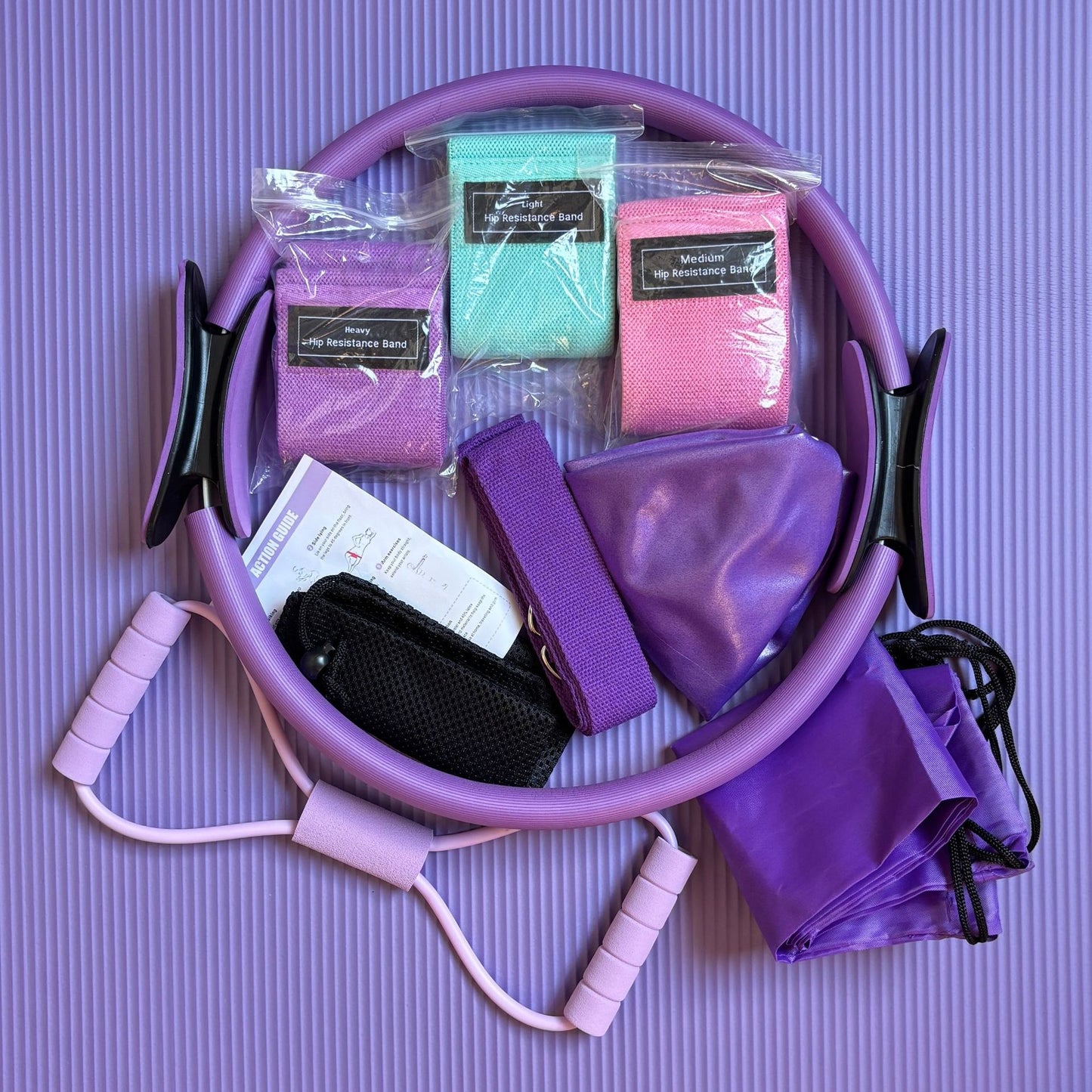 Pilates Ring Fitness 14-piece Set High Quality, Yoga Ball, Resistance Bands, Pilates Grip Socks, Pilates Equipment, Yoga Equipment, Home Fitness, Home Gym