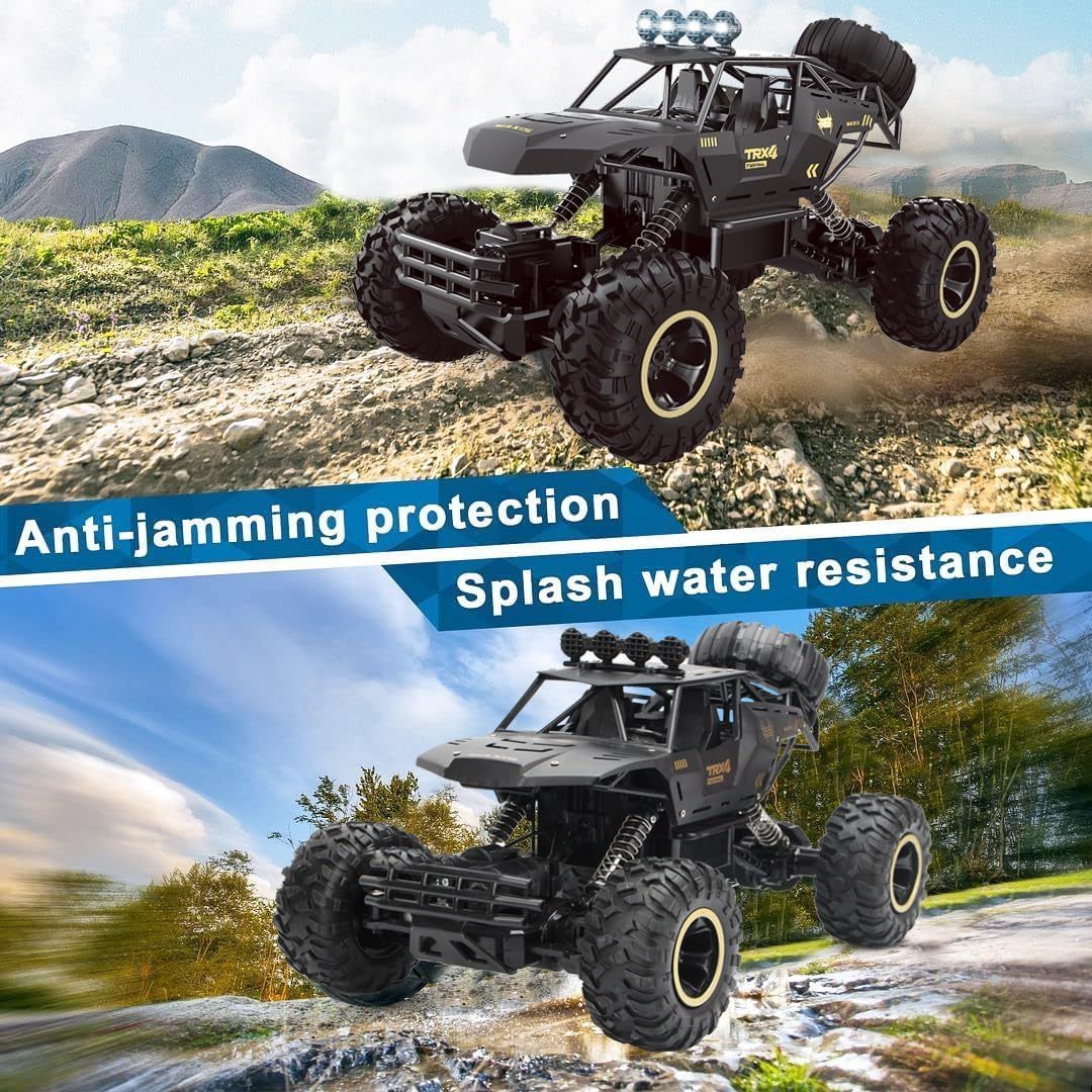 Mega Remote Control Moster Truck UK 4DRC Rc Car Rock Crawler Rechargeable Off Road Truck 4WD , Metal Shell LED Headlights RC Remote Control Off Road Car Truck