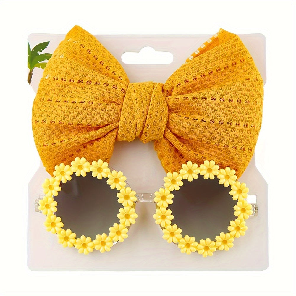 Cute Girls Aged 1-8 years Summer Sunglasses with Matching Bow Hair Bobble Spring/Summer 2025 Designs