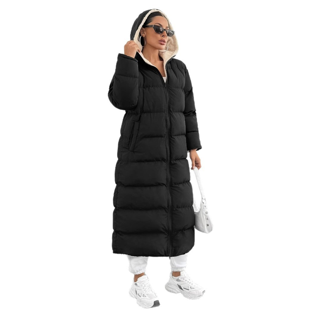 Long Below The Knee Hooded New Leisure Puffer Jacket Coat