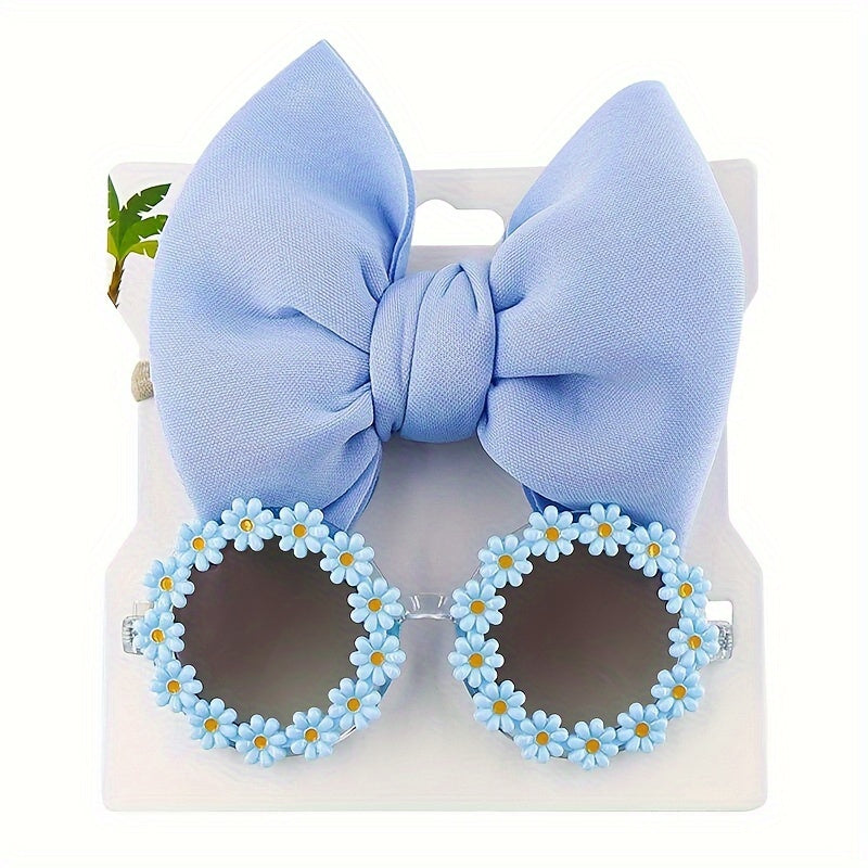 Cute Girls Aged 1-8 years Summer Sunglasses with Matching Bow Hair Bobble Spring/Summer 2025 Designs