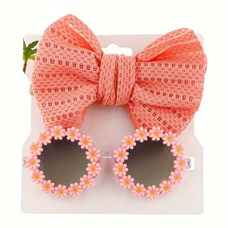 Cute Girls Aged 1-8 years Summer Sunglasses with Matching Bow Hair Bobble Spring/Summer 2025 Designs