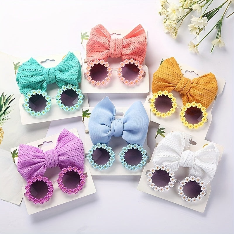 Cute Girls Aged 1-8 years Summer Sunglasses with Matching Bow Hair Bobble Spring/Summer 2025 Designs