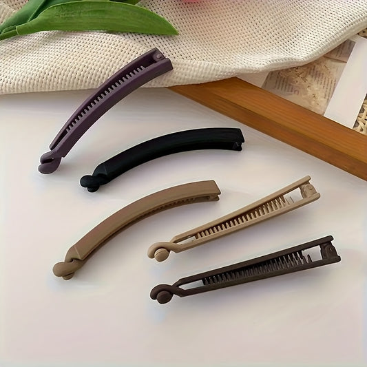 Set of 2 Elegant Banana Hair Clips. Non-Slip To Hold Hair Securely. Modern Sleek & Elegant