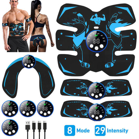 EMS Abdominal Muscle Toning Trainer Build and Maintain Muscle Mass ABS Stimulator AB Hip Arm Toner Fitness Belt