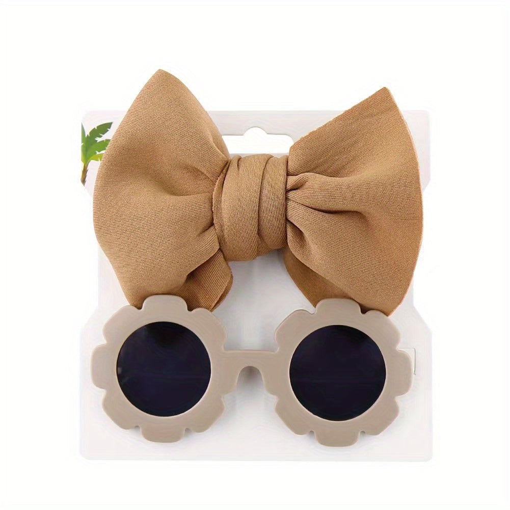Cute Girls Aged 1-8 years Summer Sunglasses with Matching Bow Hair Bobble Spring/Summer 2025 Designs